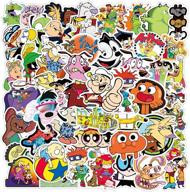 🎨 cute cartoon stickers for water bottle: waterproof vinyl decal with 90s cartoon characters logo