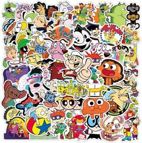 img 4 attached to 🎨 Cute Cartoon Stickers for Water Bottle: Waterproof Vinyl Decal with 90s Cartoon Characters