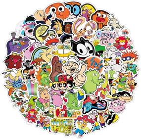 img 3 attached to 🎨 Cute Cartoon Stickers for Water Bottle: Waterproof Vinyl Decal with 90s Cartoon Characters