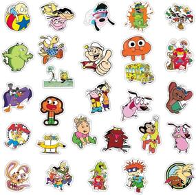 img 2 attached to 🎨 Cute Cartoon Stickers for Water Bottle: Waterproof Vinyl Decal with 90s Cartoon Characters