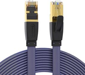 img 4 attached to 15ft Cat 8 Ethernet Cable, Smolink Nylon Braided Flat LAN Patch Cord for Gaming, Home Office, Xbox, Modem, Router, PC, PS4/PS5 - High Speed 40Gbps, 2000Mhz S/FTP RJ45 Cable for Indoor & Outdoor Use