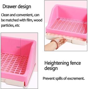 img 2 attached to 🐇 Kathson Rabbit Litter Box with Drawer - Small Animal Litter Pet Toilet Potty Trainer Corner Bunny Bedding Box - Plastic Pan for Hamster, Guinea Pig, Ferret, Galesaur, Chinchilla