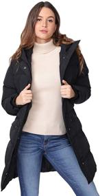 img 2 attached to CAMEL Ladies Thickened Hooded Puffer Long Coat - Windproof Parkas for Winter Outdoor Activities