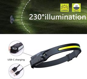 img 1 attached to USB Rechargeable LED Headlamp with 230° Illumination & Motion Sensor - Perfect for Running, Fishing, Camping