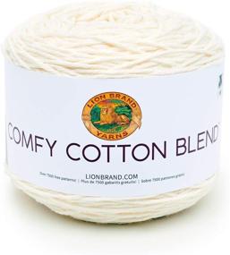img 3 attached to 🧶 Пряжа Lion Brand Yarn Comfy Cotton Blend, Взбитые сливки - Мягкое и универсальное волокно для всех видов рукоделия