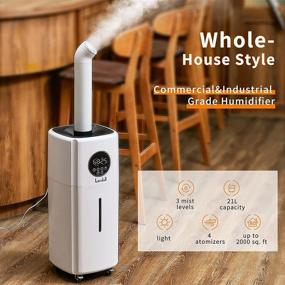 img 3 attached to 🌬️ LACIDOLL Large Humidifiers: Whole-House Style Commercial & Industrial Humidifier for 2000 sq.ft, 5.5Gal Plant Humidifier with Cool Mist, Top Fill, Dual 360° Nozzles, and 3 Speed Settings