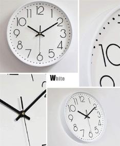 img 3 attached to Bekith 12-Inch Silent Non-Ticking Wall Clock for Living Room - Modern White Decorative Clock for Home, Office, and School