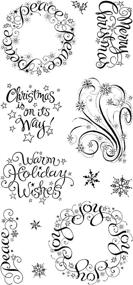 img 2 attached to Inkadinkado Clear Stamp Holiday Wishes