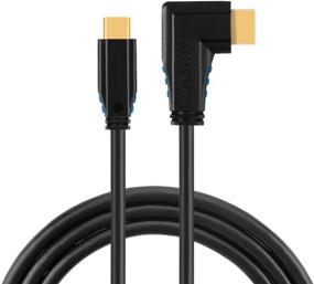 img 4 attached to 🔌 CableCreation USB C to HDMI 6ft / 1.8M Cable, Right Angle Type-C to HDMI Adapter (Thunderbolt 3 Compatible), for MacBook 2019, Surface Go, XPS 13, Yoga 920, Galaxy S10, TV, Projector, Monitor