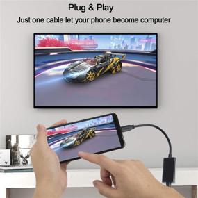 img 1 attached to 🔌 CableCreation USB C to HDMI 6ft / 1.8M Cable, Right Angle Type-C to HDMI Adapter (Thunderbolt 3 Compatible), for MacBook 2019, Surface Go, XPS 13, Yoga 920, Galaxy S10, TV, Projector, Monitor