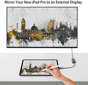 img 2 attached to 🔌 CableCreation USB C to HDMI 6ft / 1.8M Cable, Right Angle Type-C to HDMI Adapter (Thunderbolt 3 Compatible), for MacBook 2019, Surface Go, XPS 13, Yoga 920, Galaxy S10, TV, Projector, Monitor
