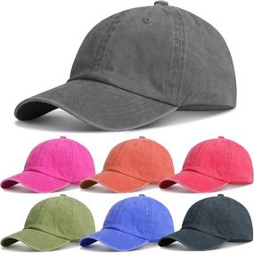 img 4 attached to 🧢 Stylishly Worn Vintage Baseball Cap - 7-Piece Unisex Adjustable Dad Hat