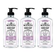 🧼 j.r. watkins gel hand soap 3-pack: lavender scented liquid hand wash for bathroom or kitchen | made in usa | cruelty free | 11 fl oz logo