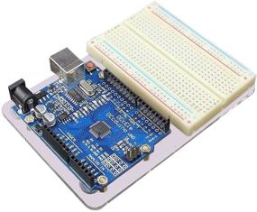 img 4 attached to 🔌 JBtek Акриловая прозрачная базовая плита и оптимизатор терминалов Breadboard для Arduino UNO R3: улучшение проектов Arduino с увеличенной связью и гибкостью.