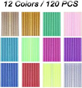 img 3 attached to 🎨 Bulk Pack of 120 Multicolored Glitter Bling-Bling Mini Hot Melt Glue Sticks (0.28in x 4in) for DIY Coloring - 12 Colors