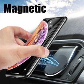 img 3 attached to 📱 MamaWin Car Phone Magnetic Clip-on Stand: Portable Aluminum Alloy Holder for iPhone and Android Phones - Silver, 1 Pack