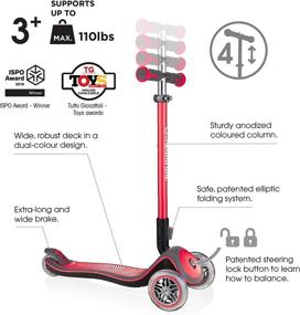 img 3 attached to 🛴 Globber Elite Deluxe 3-Wheel Scooter for Kids with Solid Deck and Anodized TBAR