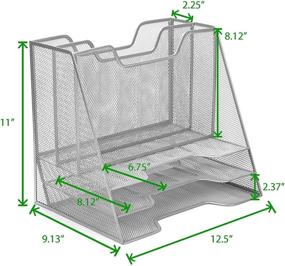 img 2 attached to 🗄️ Smart Solutions: Mind Reader Desk Mesh Organizer Storage for Optimal Efficiency, 5 Compartment, Silver