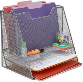 img 1 attached to 🗄️ Smart Solutions: Mind Reader Desk Mesh Organizer Storage for Optimal Efficiency, 5 Compartment, Silver