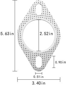 img 1 attached to 🔥 High Temperature Exhaust Gasket Turbo Downpipe-2 Pack by HYCC: Reliable 2-Bolt 2.5'' Solution