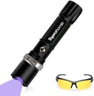 🔦 toprohomie uv flashlight rechargeable: zoomable blacklight pet urine detector for stains, scorpion, bug logo