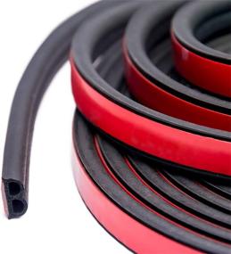 img 4 attached to 🚪 33ft Long Universal Auto Rubber Weather Draft Seal Strip - 2 Rolls of 16.5ft - Car Window and Door Weatherstrip, Engine Cover - Self Adhesive, 51/100" Wide x 1/5" Thick