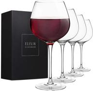 🍷 large hand blown red wine glasses - set of 4 | premium crystal | long stem | 22 oz capacity | clear | ideal for wine tasting, weddings, anniversaries, christmas logo