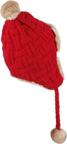 img 1 attached to WITHMOONS Fleece Lined Chunky Cable 🧢 Knit Beanie Hat with Earflaps Cap FZ70022