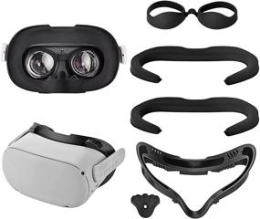 img 4 attached to 🎮 Ahroy Resilient VR Facial Vent Soft Interface Bracket with Anti-Leakage Nose Pad - Ultimate Face Cover 5-in-1 Set for Oculus Quest 2