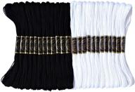 🧵набор из 24 премиальных канв для крестиков - вышивка для браслетов дружбы и ремесел - чёрные и белые катушки вышивочных ниток логотип