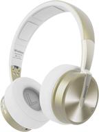 🎧 riwbox xbt-90 foldable bluetooth headphones - hi-fi stereo wireless headset with mic/tf card - white & gold logo