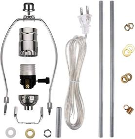 img 4 attached to Canomo Silver Finish Lamp Rewire Kit: 3-Way Socket, 8-Inch 🔧 Harp, 12-Inch Lamp Pipe, All Parts and Instructions for DIY Lamp Repair