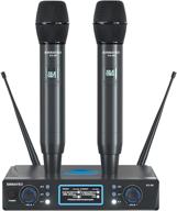 🎤 professional uhf wireless microphone system – dual handheld mics, cordless mic for singing, meetings, home karaoke, weddings, dj events – coverage up to 393ft logo