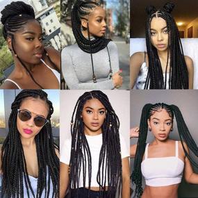 img 3 attached to 🖤 Black Synthetic Jumbo Braiding Hair Extensions- Braid in Twist style- 24 inches, 3 Bundles/Lot (Color: 1#)