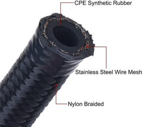 img 3 attached to 20FT Black EVIL ENERGY 6AN Fuel Line Hose - Braided Nylon Stainless Steel Oil Gas CPE