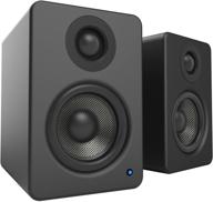 kanto yu2mb: premium 100w powered pc gaming desktop speakers with usb dac and subwoofer output - matte black logo