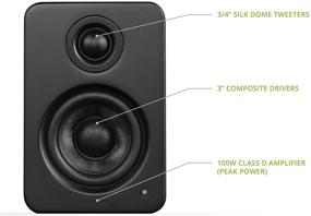 img 3 attached to Kanto YU2MB: Premium 100W Powered PC Gaming Desktop Speakers with USB DAC and Subwoofer Output - Matte Black