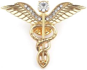 img 1 attached to WLL Retro Caduceus Brooch 🔱 Pin – Exquisite Doctor Nurse Jewelry Gift