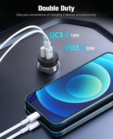 img 3 attached to 🔌 iPhone 13 12 Car Charger, USB Car Charger Adapter, Dual Port 43W USB-C & 18W USB-A iPhone Car Charger with 2 Pack 3FT USB-C to Lightning & USB-A to Lightning Cable for Phone/iPad