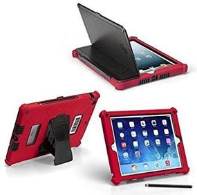 img 1 attached to 🔴 Red iPad Mini, Mini 2, Mini 3 Slim Tough Case G5 - Rugged Protection with Built-in Hard Cover and Stylus G5