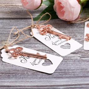 img 1 attached to YIMIL Skeleton Key Bottle Opener: Elegant Rose Gold Wedding Favors Gift Set for Guests - 24 Sets with Tag Card Included