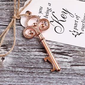 img 2 attached to YIMIL Skeleton Key Bottle Opener: Elegant Rose Gold Wedding Favors Gift Set for Guests - 24 Sets with Tag Card Included