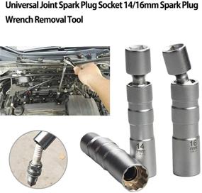img 3 attached to QISF Thin Wall Magnetic Swivel Spark Plug Socket Set - 3/8-Inch Drive 12-Point Removal Tool - Swivel Extension Enables Access to Tight Spaces - 14MM & 16MM Sizes Included