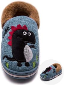 img 1 attached to Dinosaur Toddler Indoor Animal Slippers for Boys – Cute Shoes in Slippers