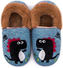 img 3 attached to Dinosaur Toddler Indoor Animal Slippers for Boys – Cute Shoes in Slippers