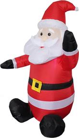 img 2 attached to 🎅 Christmas Inflatable Santa Claus Yard Art Decoration - 4-Foot Size