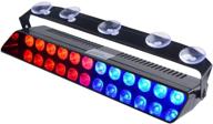 🚔 emergency strobe dash lights for police cars & law enforcement vehicles - blue/red led, 16 flashing patterns, interior deck, front windshield & rear window warning lighting logo