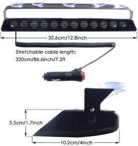 img 1 attached to 🚔 Экстренные проблесковые огни для полицейских машин и служебных автомобилей - синие/красные светодиоды, 16 режимов мигания, внутренняя панель, переднее и заднее стекло предупреждающего освещения
