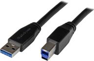 🔌 startech.com 5м активный usb 3.0 usb-a к usb-b кабель - высокоскоростной передачи данных - 15 футовый usb a к b кабель - usb 3.1 gen 1 - 5 гбит/с - черный логотип