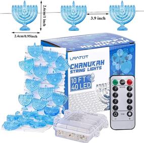 img 3 attached to URATOT 10ft 40 LED Chanukah Decorative String Lights with Remote - Battery Operated Menorah Twinkle Lights for Jews, Synagogue & Judaism Wedding Party Decor - 8 Flash Modes and Timer